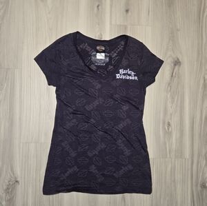 ​Harley-Davidson Women's Burnout V-Neck Tee - Racine WI Dealer - Size L